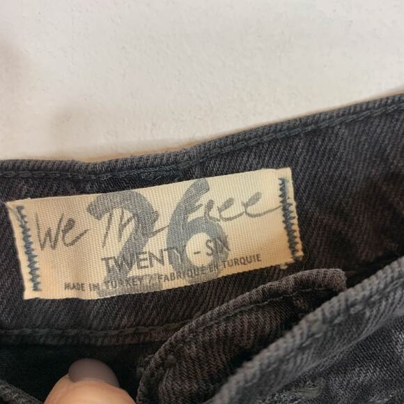 WE THE FREE high waist faded denim mini skirt raw hem 5 pockets size 26 - Picture 7 of 10